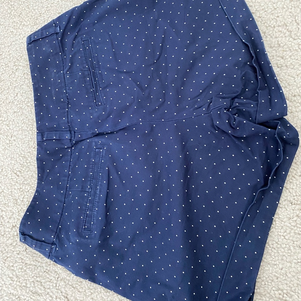 blue navy dots white shorts